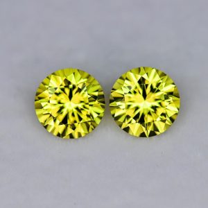 Lab Canary yellow Sapphire  - Pulled Czochralski - 2.17tcw Pair