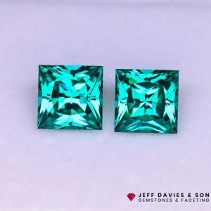 LAB  Blue Green (Paraiba Colour) Garnet YAG - Yttrium Aluminum Garnet - Pulled Czochralski - 7.75tcw Pair