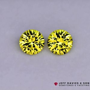 Lab Canary yellow Sapphire  - Pulled Czochralski - 3.07tcw Pair