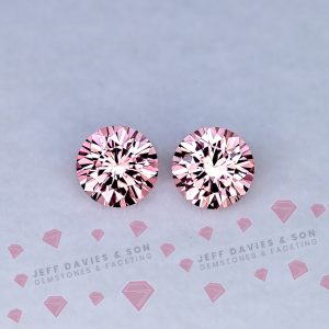 Lab Padparadscha  Sapphire - Pulled Czochralski - 1.23tcw - 5 mm Pair