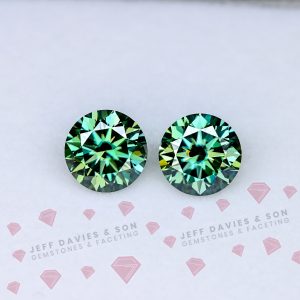 LAB Blue/Green Dichroic Moissanite  - 1.53tcw - 6 mm Pair