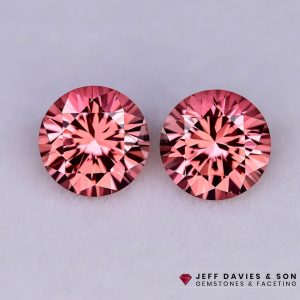 Lab Padparadscha  Sapphire - Pulled Czochralski - 4.69tcw - 8 mm Pair